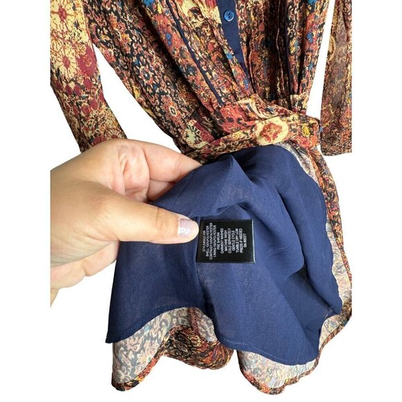 Sanctuary Long Sleeve Dress Red & Navy X-Small - Picture 3 of 5